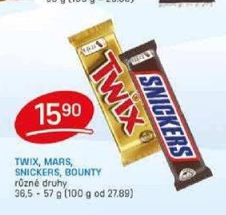 Twix, Mars, Snickers, Bounty