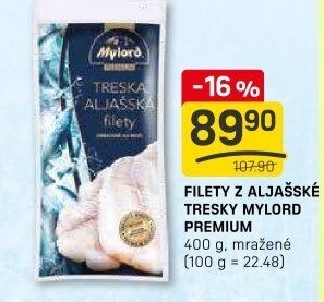 Aljašská treska filety mražená Premium Mylord