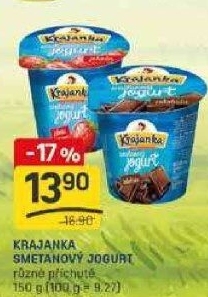 Jogurt smetanový ochucený Krajanka