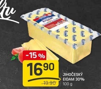Sýr Eidam Jihočeský 30% Madeta