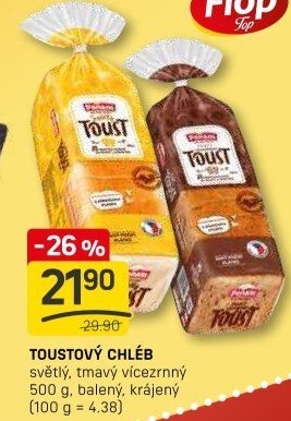 Toustový chléb vícezrnný tmavý Penam