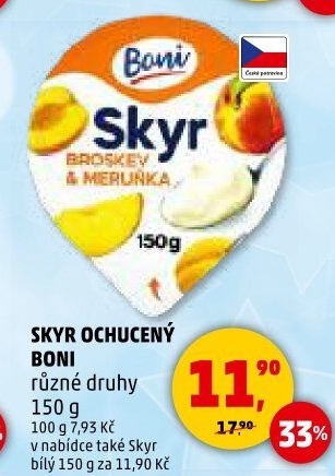 Dezert zakysaný ochucený Skyr Boni