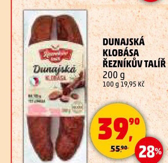 Dunajská klobása Řezníkův talíř