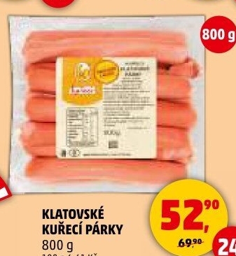 Kuřecí klatovské párky DZ Klatovy