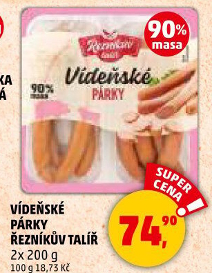 Párky vídeňské Řezníkův talíř