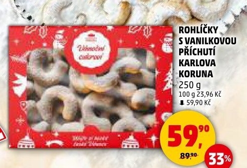 Rohlíčky vanilkové Karlova Koruna