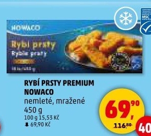 Rybí prsty nemleté mražené Nowaco Premium