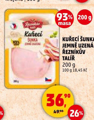 Šunka kuřecí jemně uzená Řezníkův talíř