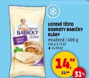 Těsto listové mražené Dobroty babičky Kláry