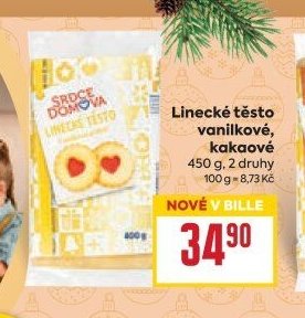 Linecké těsto vanilkové, kakaové