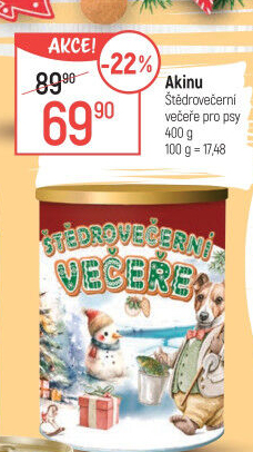 Konzerva Štědrovečerní večeře pro kočky Akinu