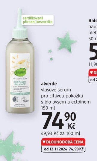 alverde vlasové sérum pro citlivou pokožku