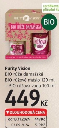 Dárková kazeta bio Růže damašská Purity Vision