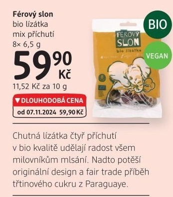 Lízátka Bio Férový slon