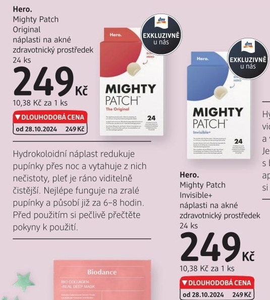 Náplasti na akné Mighty Patch Hero.