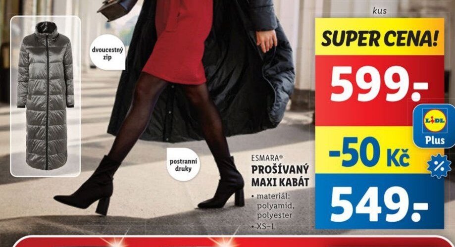 Esmara prošívaný maxi kabát