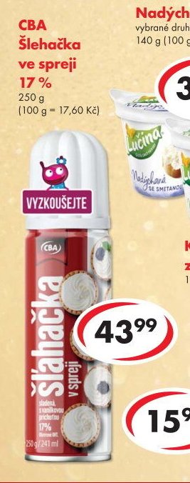 CBA Šlehačka ve spreji 17 %