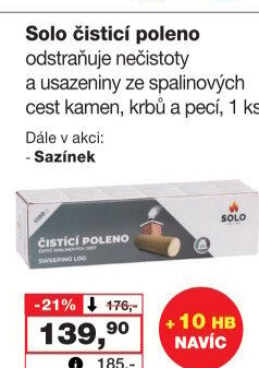 Čisticí poleno - čistič spalinových cest Solo