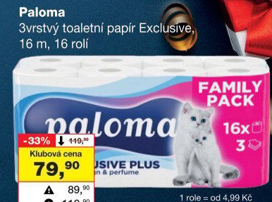 Toaletní papír 3vrstvý Paloma