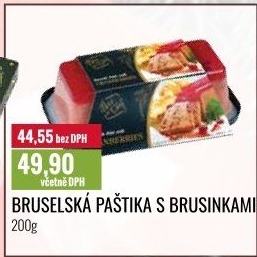 Paštika bruselská s brusinkami Pâté du Chef