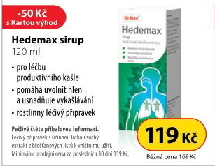 Sirup proti kašli Hedemax Dr.Max