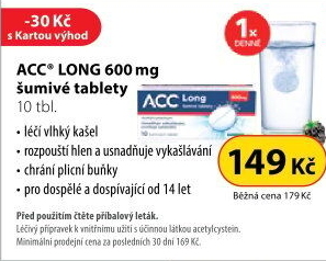 Šumivé tablety na vykašlávání Long ACC