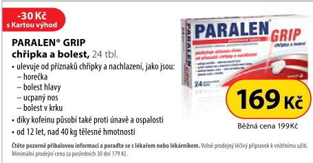 Tablety chřipka a bolest Grip Paralen
