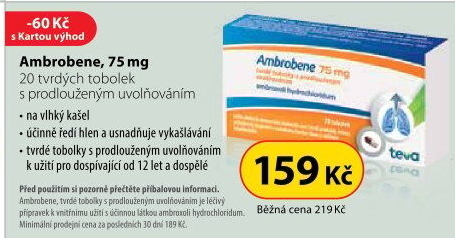 Tablety na vykašlávání Ambrobene Teva