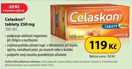 Tablety Vitamín C Celaskon