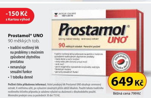 Tobolky při problémech s prostatou Prostamol Uno