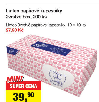 Papírové kapesníčky 3vrstvé Linteo