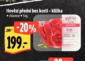 Hovězí přední bez kosti - kližka