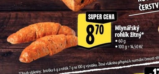 Mlynářský rohlík žitný