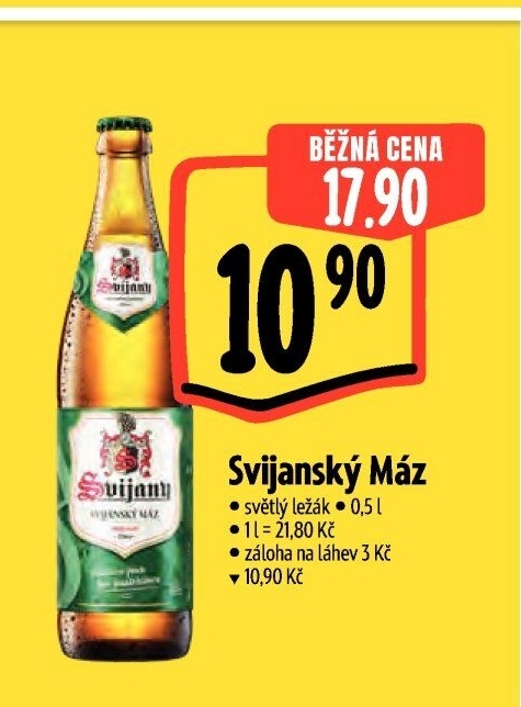 Pivo světlý ležák 11° Svijanský Máz Svijany