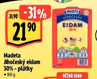 Sýr Eidam Jihočeský 30% Madeta