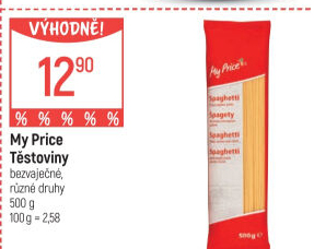 Těstoviny bezvaječné My Price