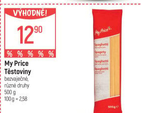 Těstoviny bezvaječné My Price