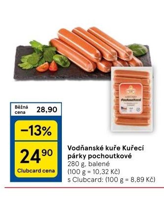 Vodňanské kuře Kuřecí párky pochoutkové