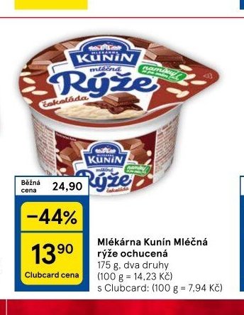 Mlékárna Kunín Mléčná rýže ochucená