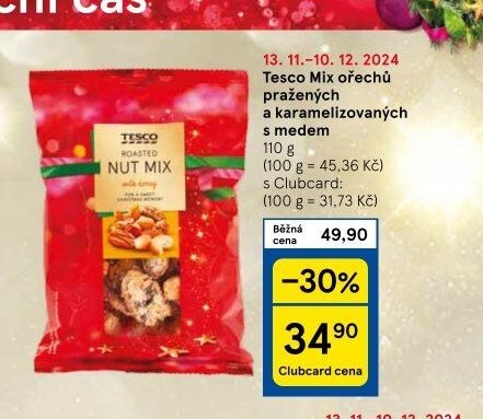 Tesco Mix ořechů pražených a karamelizovaných s medem