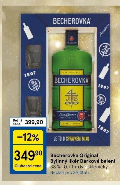 Becherovka Original Bylinný likér Dárkové balení