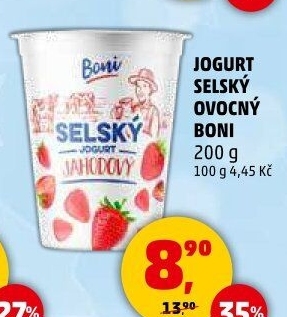 Ochucený jogurt selský Boni