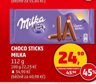 Tyčinky čokoládové Choco Sticks Milka