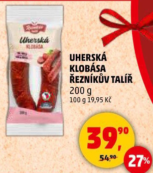 Uherská klobása Řezníkův talíř