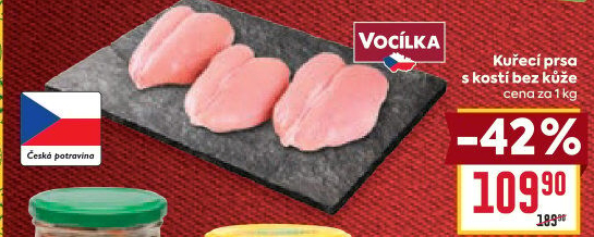 Kuřecí prsa s kostí Vocílka