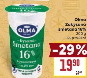 Smetana zakysaná Olma 16%