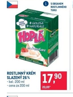 ROSTLINNÝ KRÉM SLAZENÝ 26 %