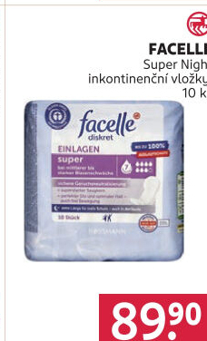 Dámské inkontinenční vložky Night Facelle