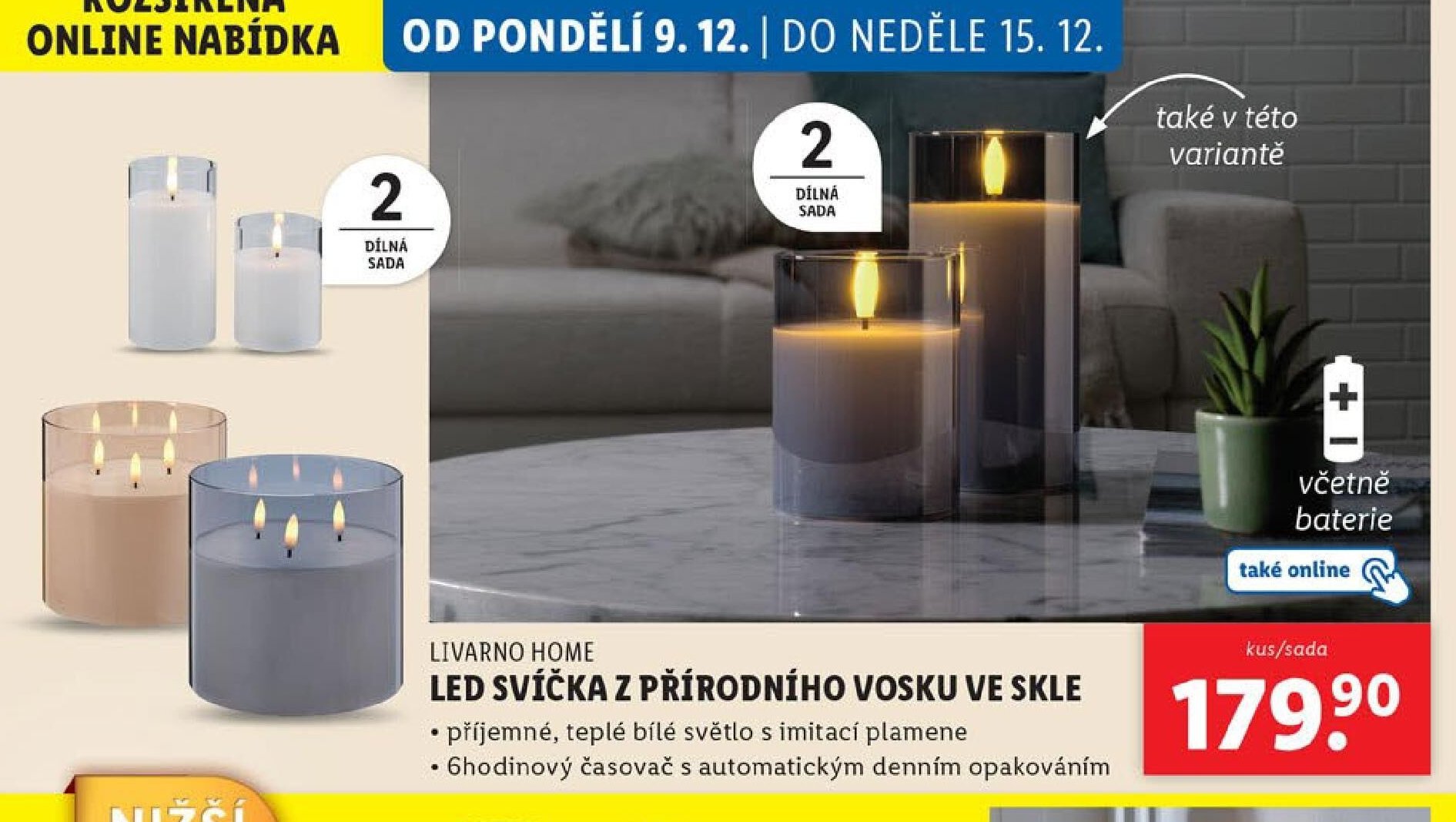 LIVARNO HOME LED SVÍČKA Z PŘÍRODNÍHO VOSKU VE SKLE
