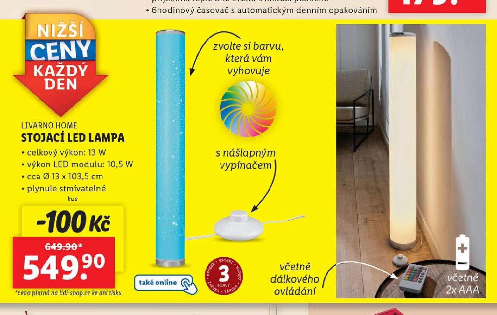 LIVARNO HOME STOJACÍ LED LAMPA